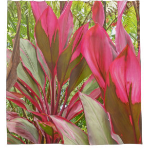 RIDEAU DE DOUCHE AVEC SOEUR ROUGE HAWAIIENNE TI PL
