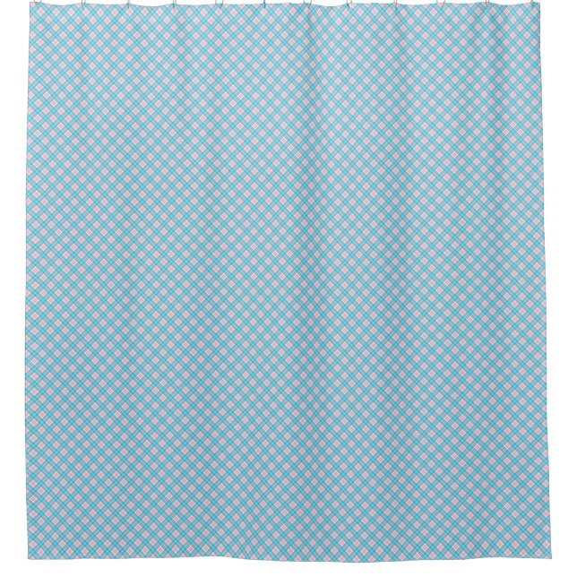 Rideau de douche avec un motif géométrique bleu cl (Devant)
