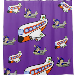 Rideau de douche Avion