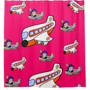 Rideau de douche Avion