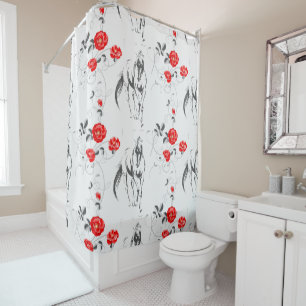 Rideau de douche baroque à cheval