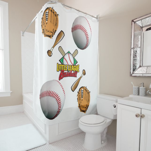 Rideau de douche Baseball (En situation)