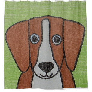 Rideau de douche Beagle mignon