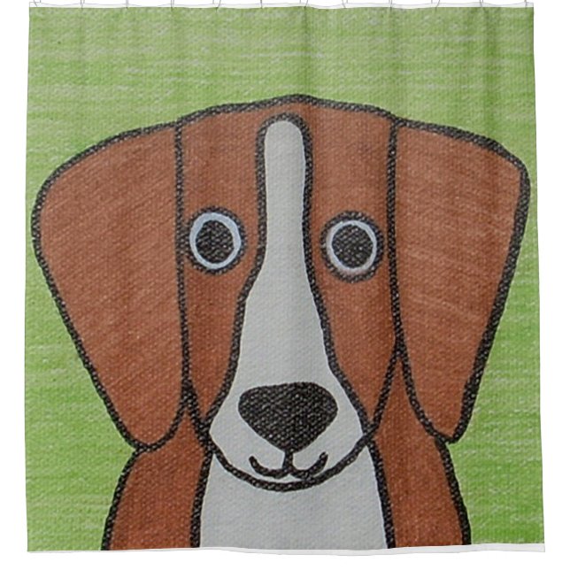 Rideau de douche Beagle mignon (Devant)