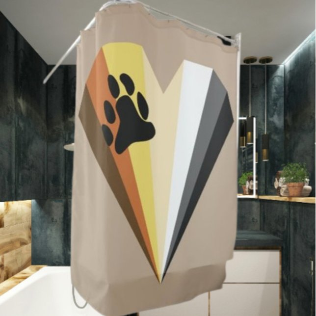 Rideau de douche Bear Heart Pride (Créateur téléchargé)