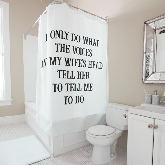 Rideau de Douche Blague du Mari et de la Femme (En situation)