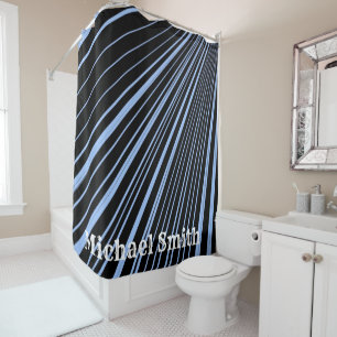 Rideau de douche Bleu bande