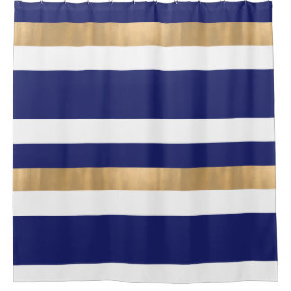 Rideau de douche bleu et or contemporain