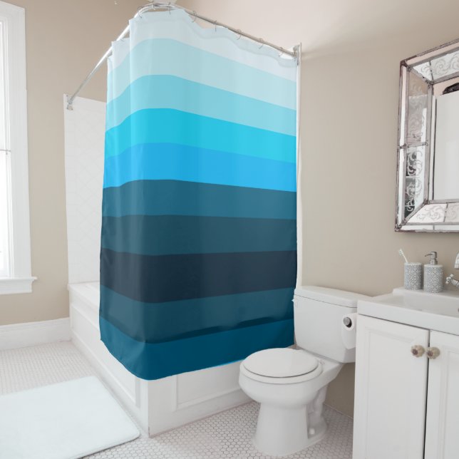 Rideau de douche bleu marine (En situation)