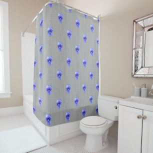 Rideau de douche bleu Pansy