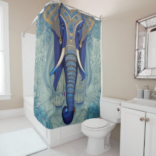 Rideau de douche Blue Elephant