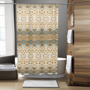 Rideau de douche Boho bleu