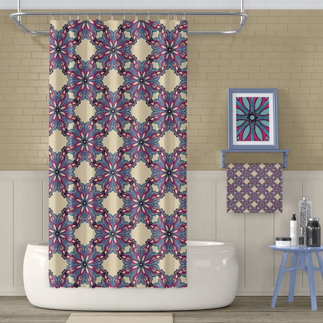 Rideau de douche Boho Bloom en crème chaude (Créateur téléchargé)