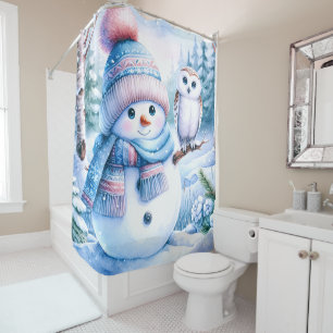 Rideau de douche Bonhomme de neige