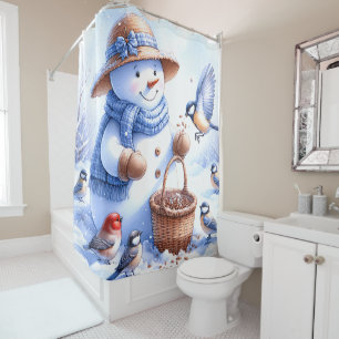 Rideau de douche Bonhomme de neige