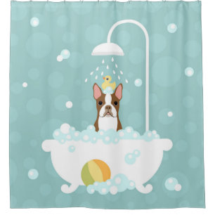 Rideau de douche Boston Terrier