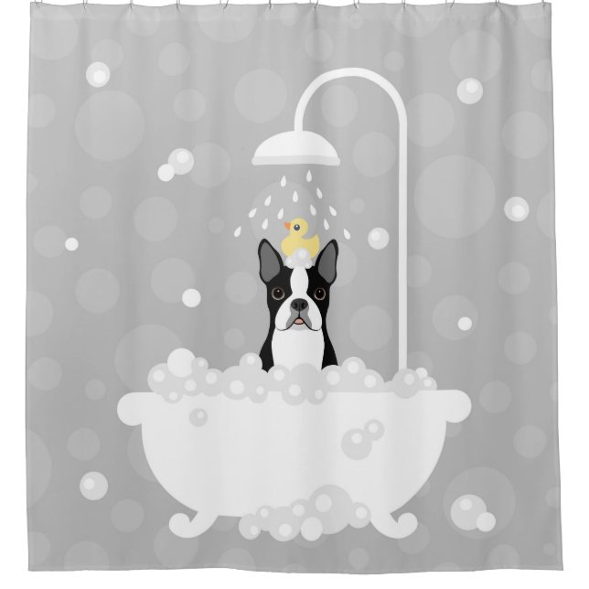 Rideau de douche Boston Terrier (Devant)