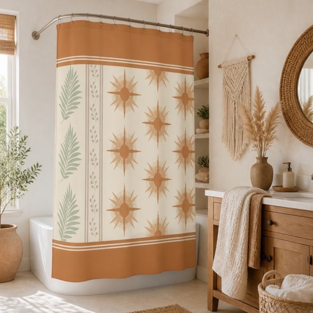 Rideau de douche botanique Boho Geo (Créateur téléchargé)