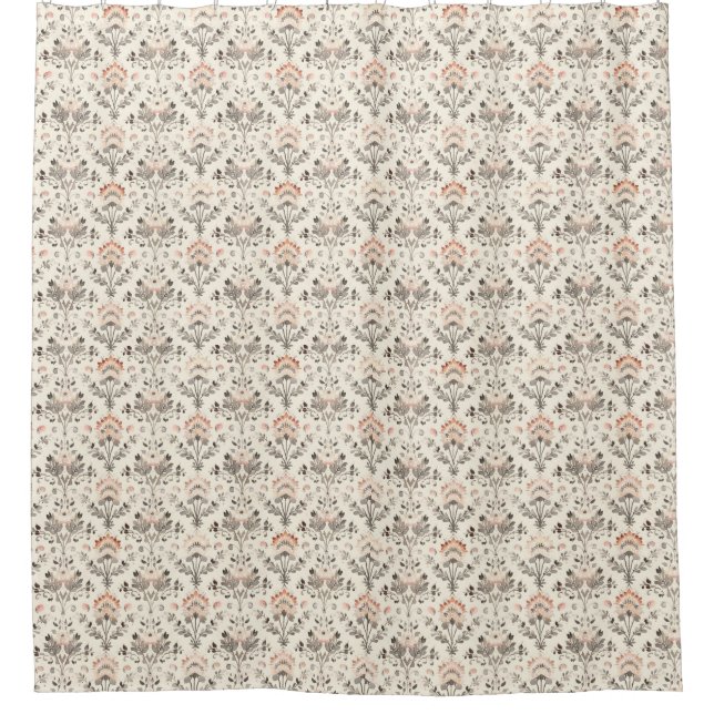 Rideau de douche botanique gris blush neutre (Devant)