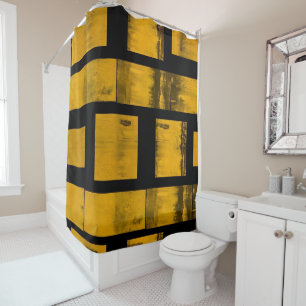 Rideau de douche Brûlé jaune noir