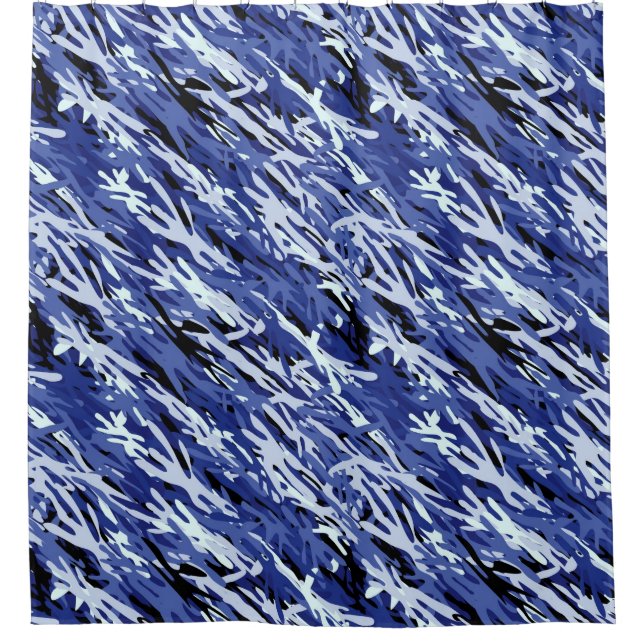 Rideau de douche Camouflage bleu (Devant)
