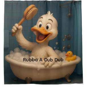Rideau de douche Canard Mignon – Texte modifiable,