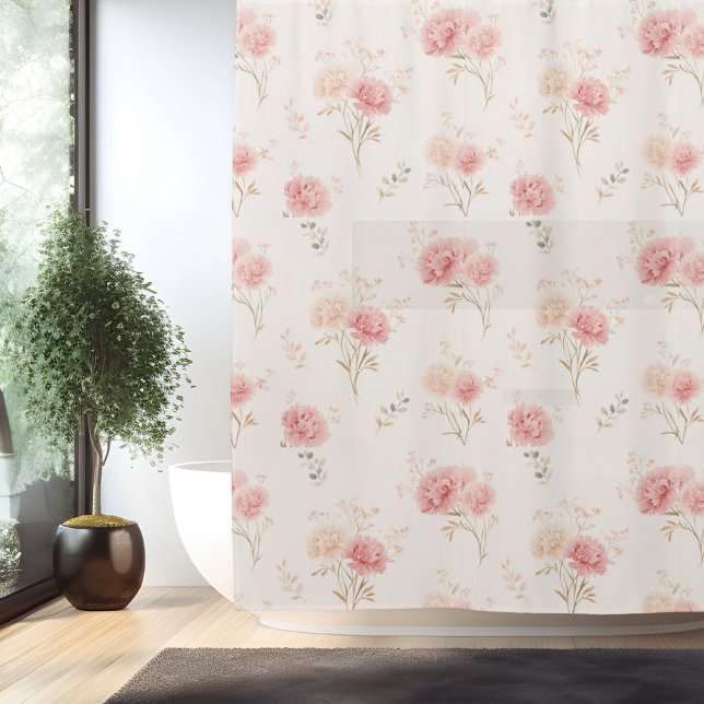 Rideau de douche Carnation de janvier Fleur de nai (Créateur téléchargé)