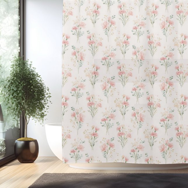 Rideau de douche Carnation de janvier Fleur de nai (Créateur téléchargé)