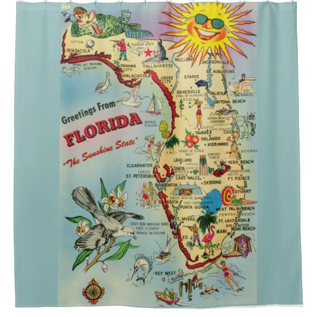 Rideau de douche carte de Floride (Devant)
