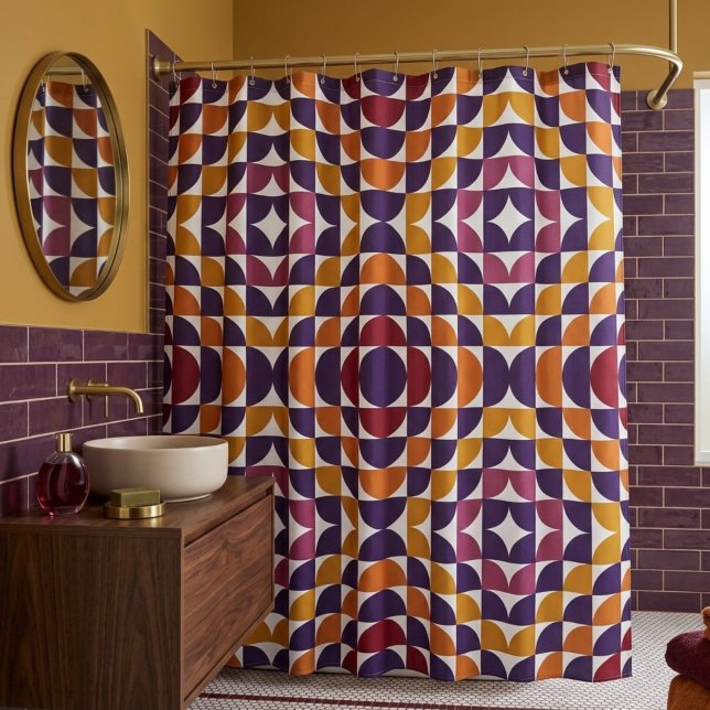 Rideau de douche Cercles Rétro Gras | Milieu de si (Créateur téléchargé)
