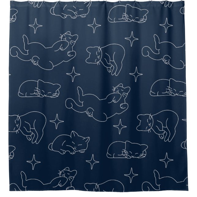 Rideau de douche Chat Endormi – Motif Chat Confort (Devant)