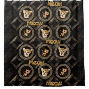 Rideau de douche, Chat Meow Kitten