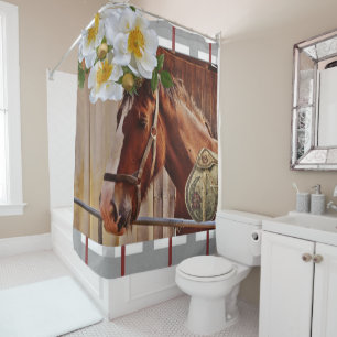 Rideau de douche Cheval Floral