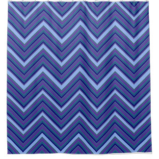 Rideau de douche Chevron bleu et violet – Zigzag f