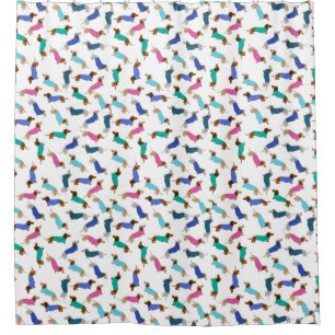 Rideau de douche coloré Pastel Dachshund