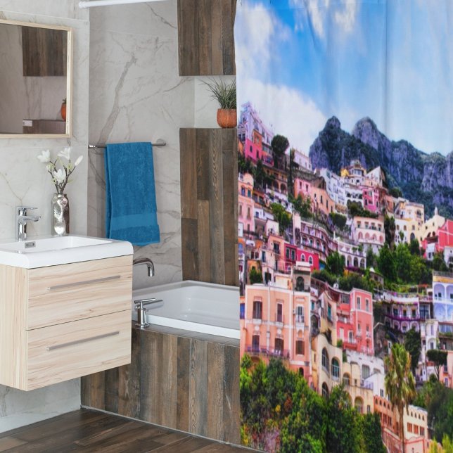 Rideau de douche Coloré Positano Italie (Bring the Amalfi Coast to your bathroom!)