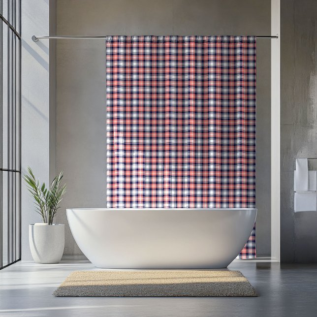 Rideau de douche Corail Navy Cadeau pour Nouveau C (Coral Navy Shower Curtain Gift for New Chapter)