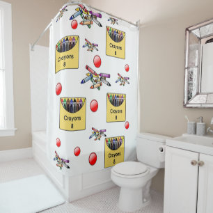 Rideau de douche Crayons
