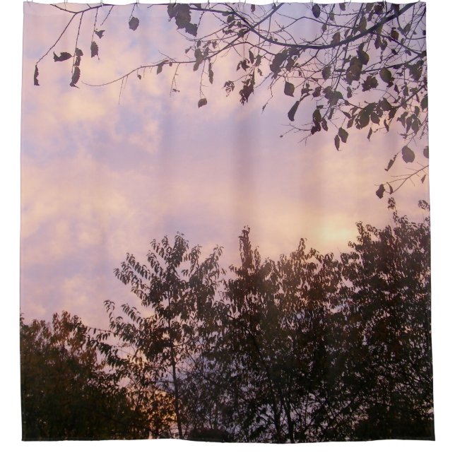 Rideau de douche Crépuscule avec doublure (Devant)