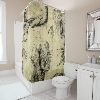 Rideau de douche d'anatomie vintage cool