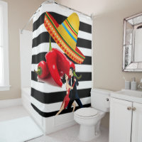 Rideau de douche Danseurs mexicains Black Stripe