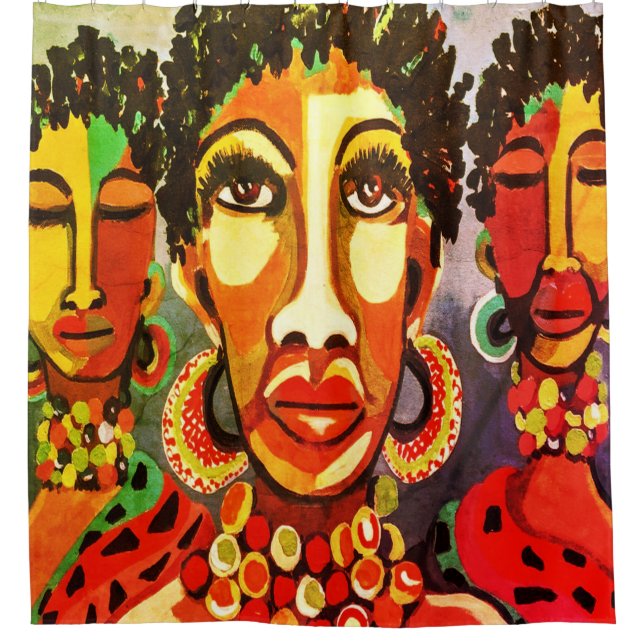 Rideau de douche d'art africain (Devant)