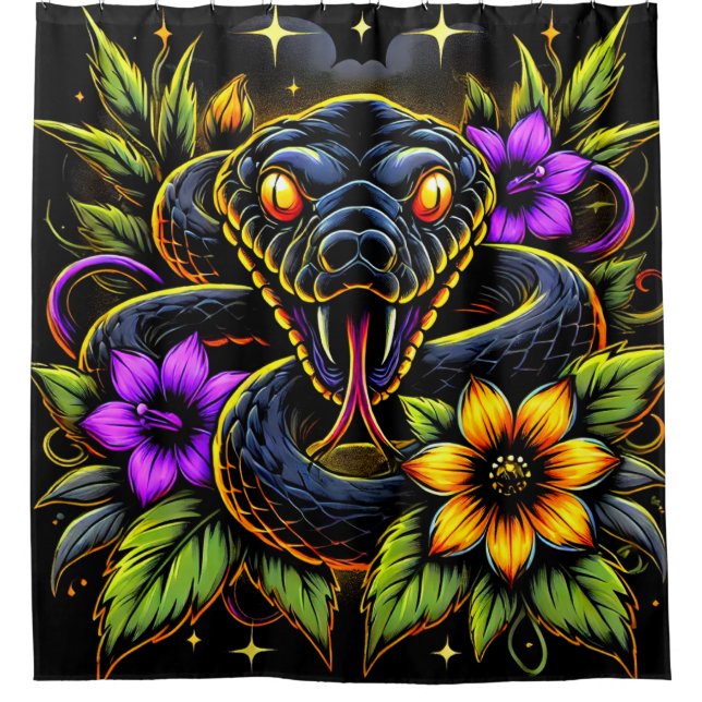 Rideau de douche d'art de serpent (Devant)