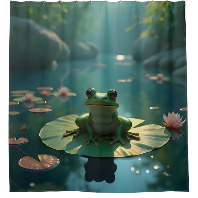 Rideau de douche d'art faunique Grenouille Sentine (Devant)
