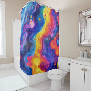 Rideau de douche d'art hippie