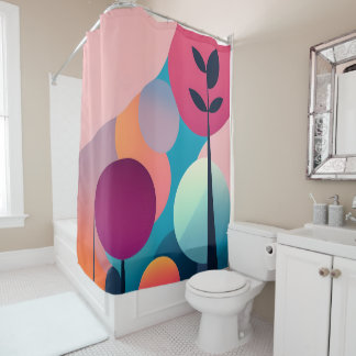 Rideau De Douche D'Art Moderne Du Milieu Du Siècle