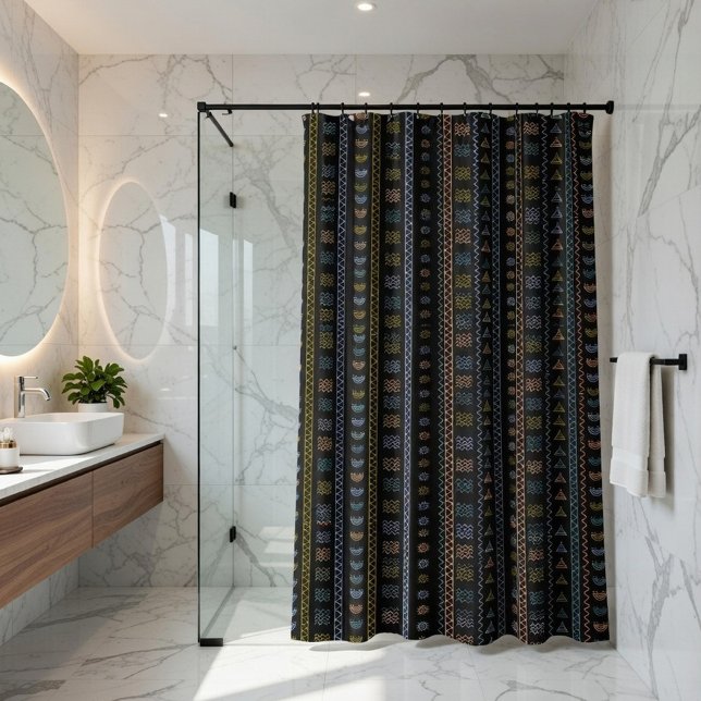 Rideau de douche d'art populaire scandinave (Créateur téléchargé)