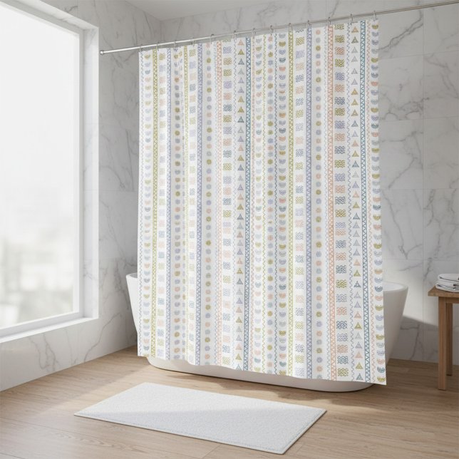 Rideau de douche d'art populaire scandinave (Créateur téléchargé)