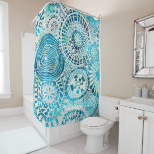 Rideau de douche d'art tropical