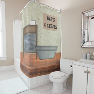 Rideau de douche de bain vintage